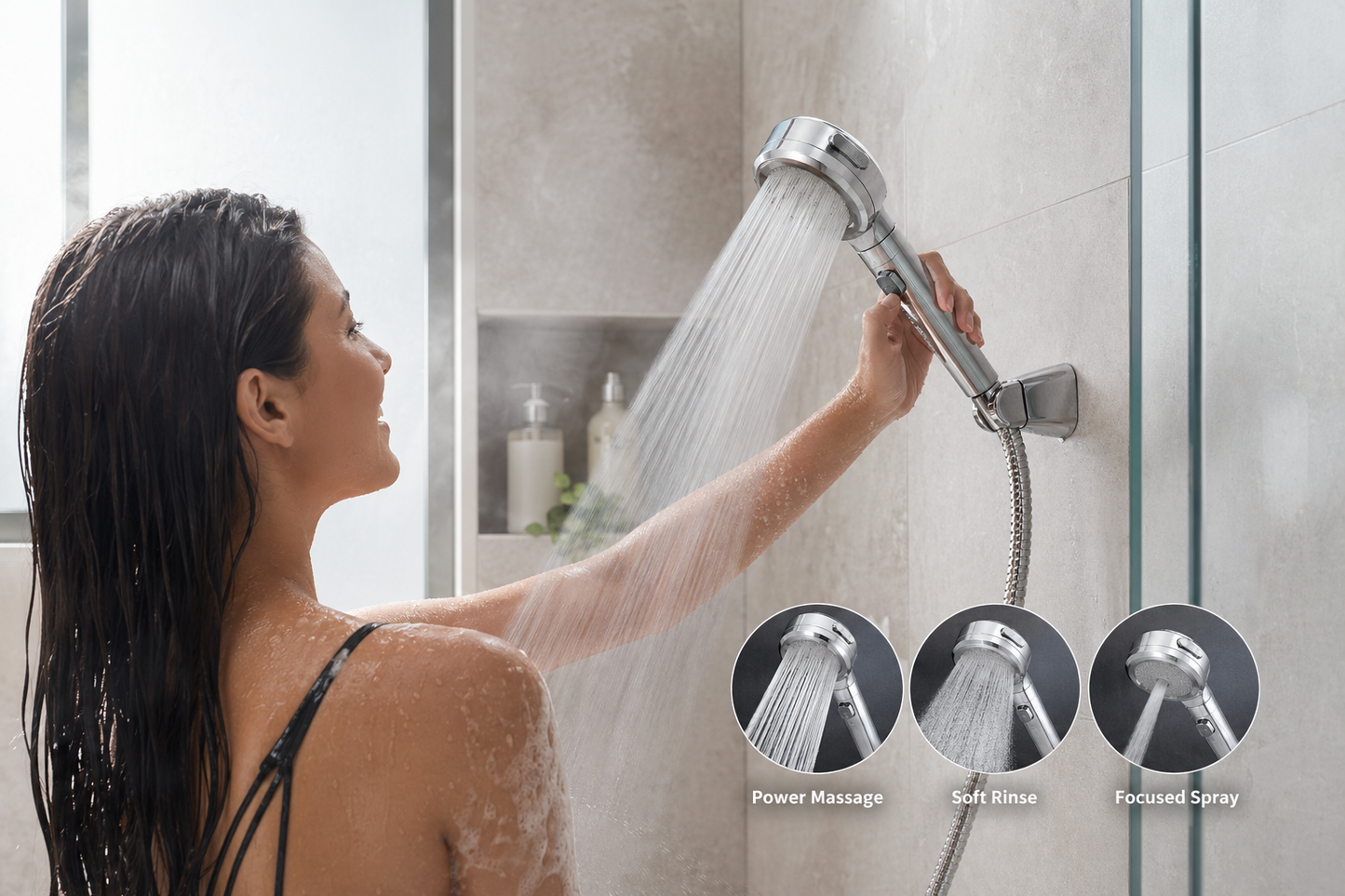 3-Mode Water-Saving Shower Head