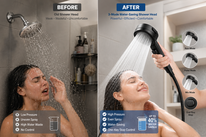 3-Mode Water-Saving Shower Head